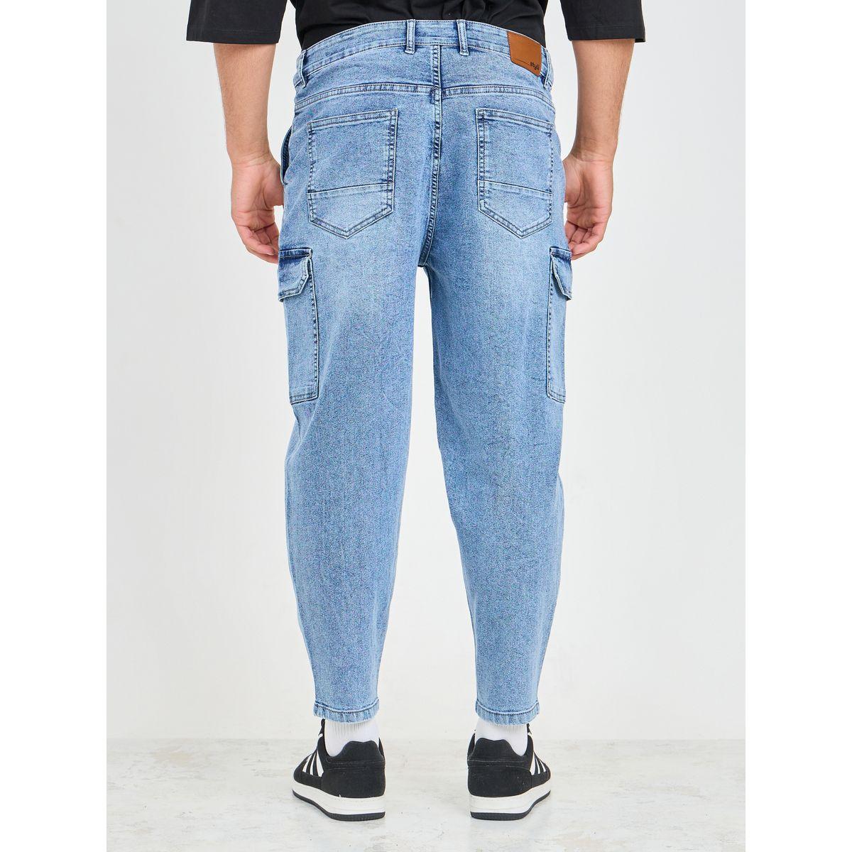 Styli Balloon Fit Light Wash Cargo Jeans-men-clothing-bottoms-jeans-image-4