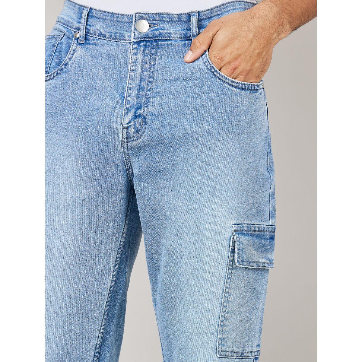 Styli Relaxed Fit Light Wash Cargo Jeans-men-clothing-bottoms-jeans-image-3