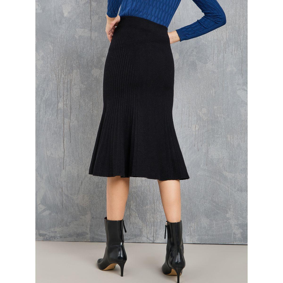 Styli High Rise Knit Mermaid Hem Skirt-women-clothing-bottoms-skirts-image-4