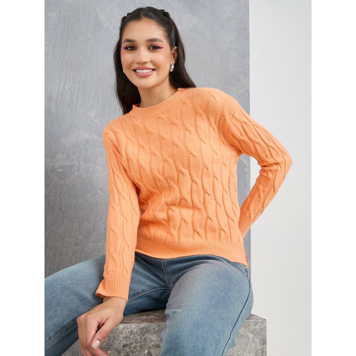 Styli Solid Textured Cable Knit Sweater-women-clothing-cardigansandjumpers-jumpers-image-1