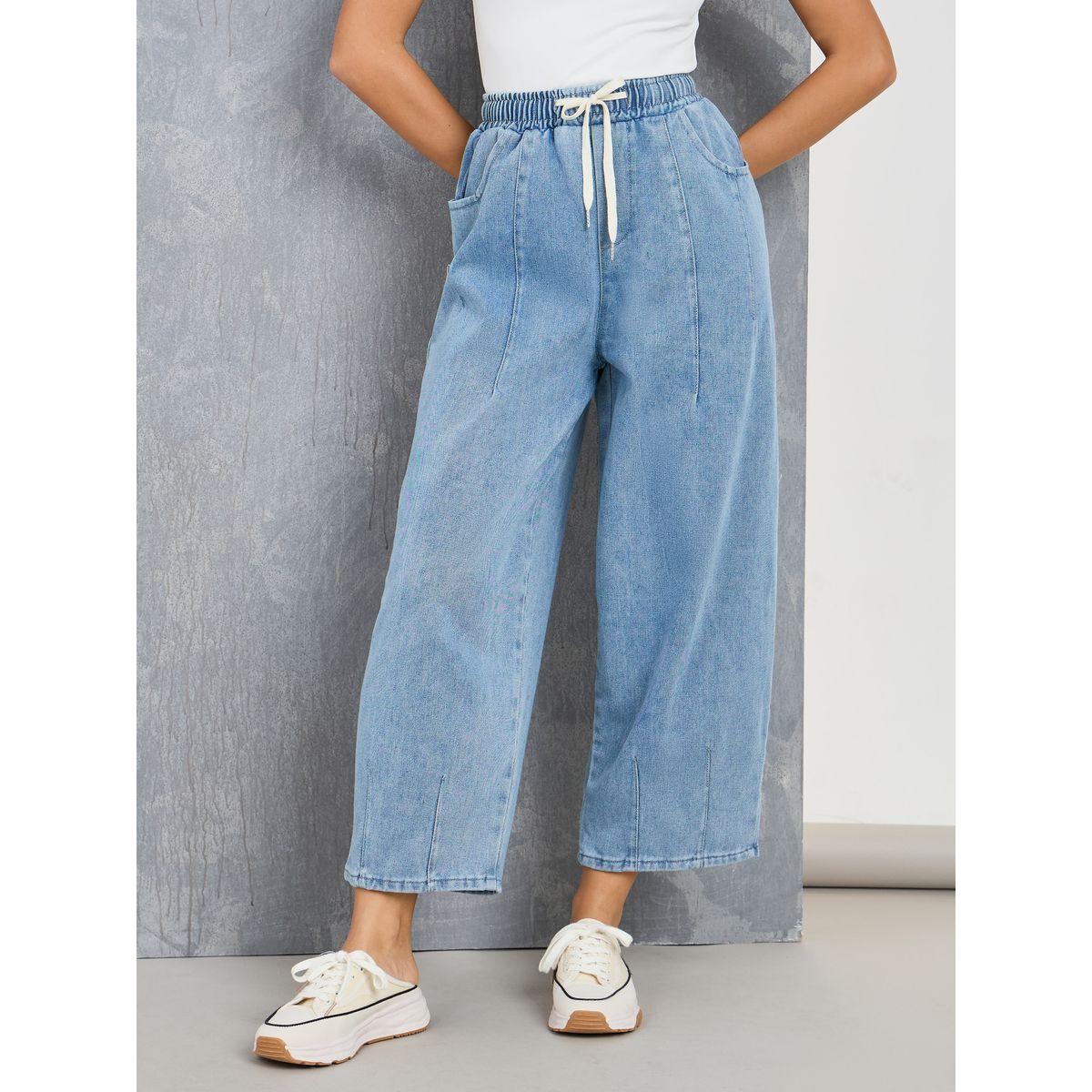 جينز بأرجل واسعة مع رباط خصر-women-clothing-bottoms-jeans-image-2