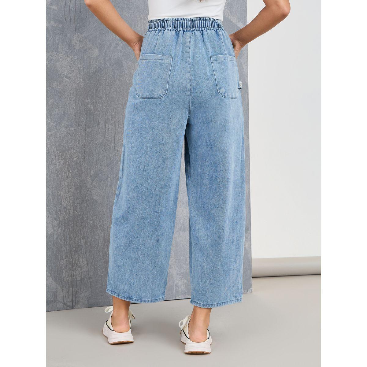Styli Drawstring Waistband Wide Leg Jeans-women-clothing-bottoms-jeans-image-5