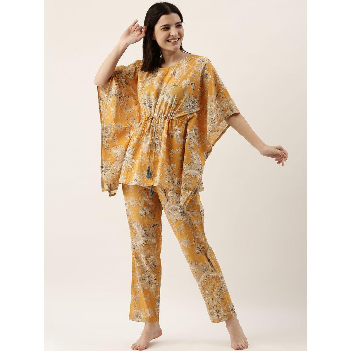 Sanskrutihomes X Styli Floral Print Longline Kaftan & Pyjama Set-women-clothing-nightwear-pyjamas-longsets-image-6