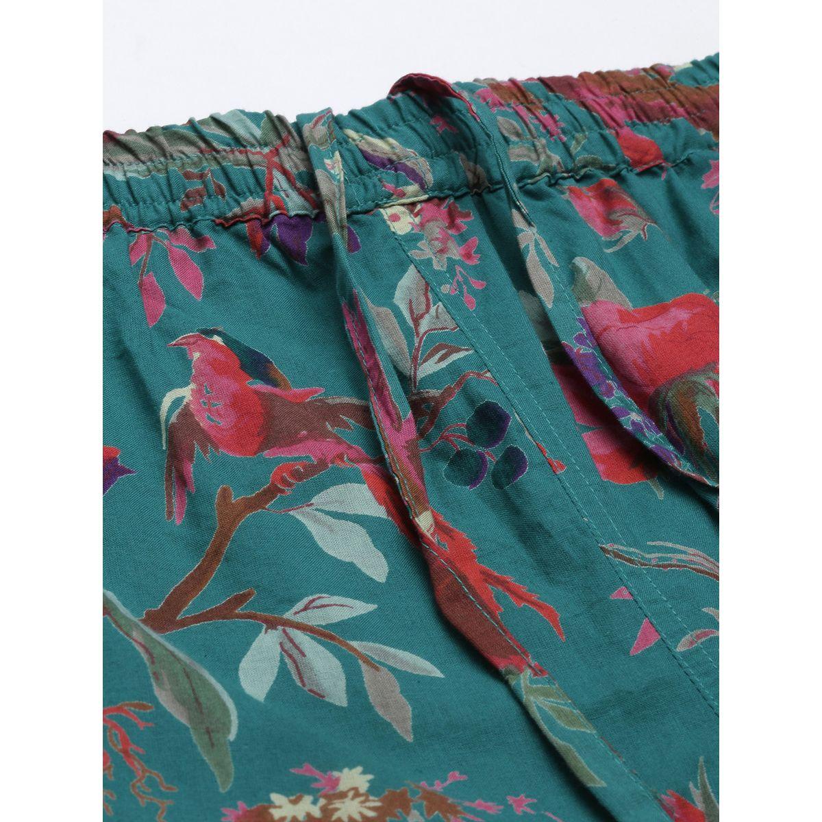 Sanskrutihomes X Styli Tropical Print Notch Neck Top & Pyjama Set-women-clothing-nightwear-pyjamas-longsets-image-3