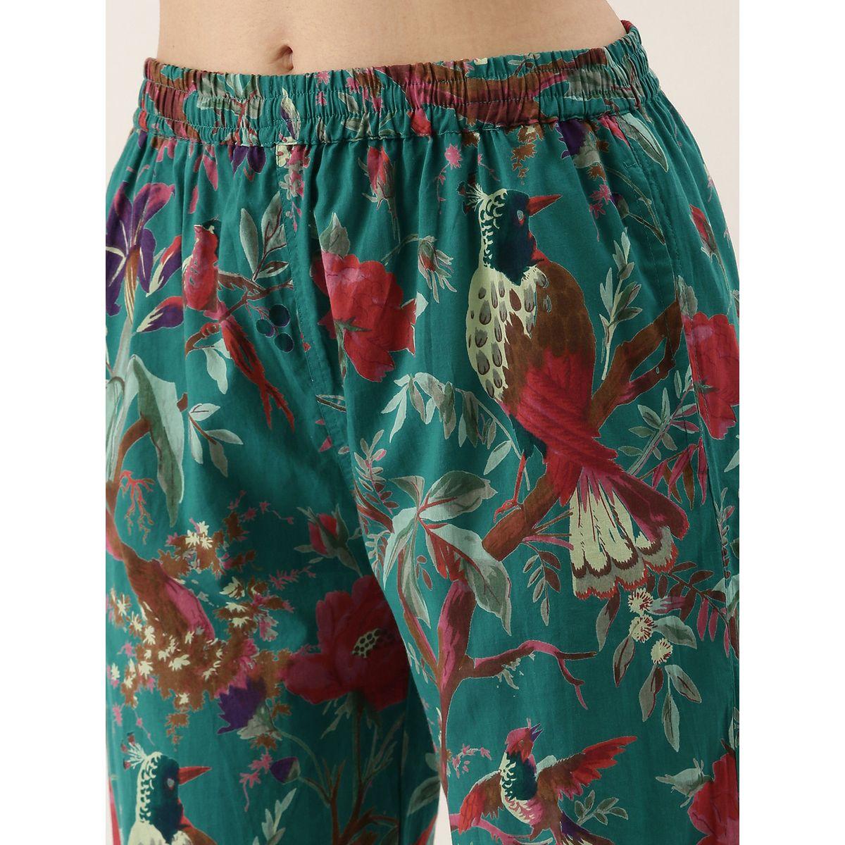 Sanskrutihomes X Styli Tropical Print Notch Neck Top & Pyjama Set-women-clothing-nightwear-pyjamas-longsets-image-8
