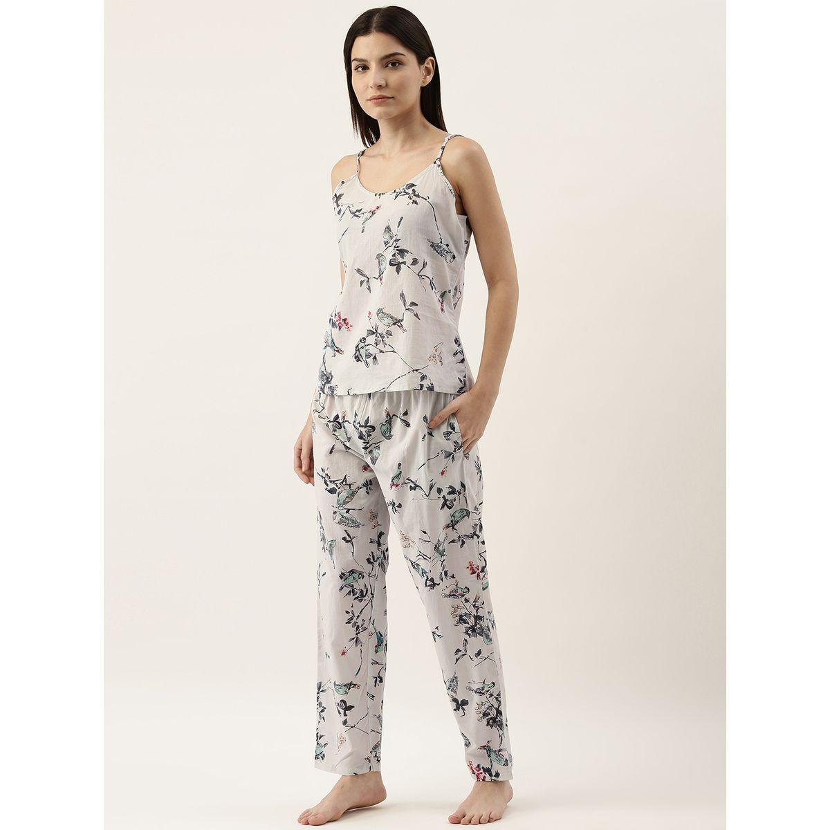 Sanskrutihomes X Styli Pack of 3 - Floral Cami, Robe & Pyjama-women-clothing-nightwear-pyjamas-longsets-image-5
