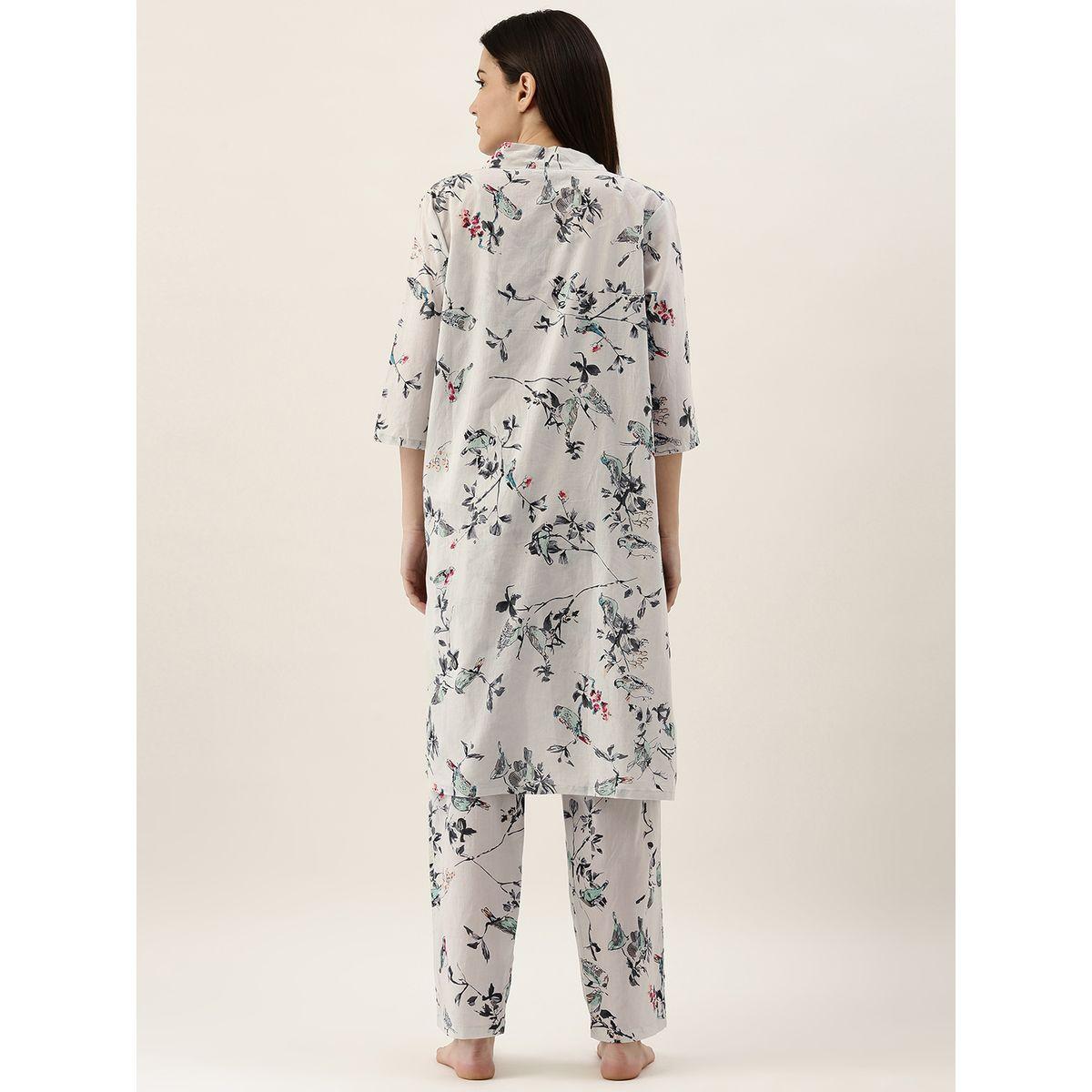 Sanskrutihomes X Styli Pack of 3 - Floral Cami, Robe & Pyjama-women-clothing-nightwear-pyjamas-longsets-image-6
