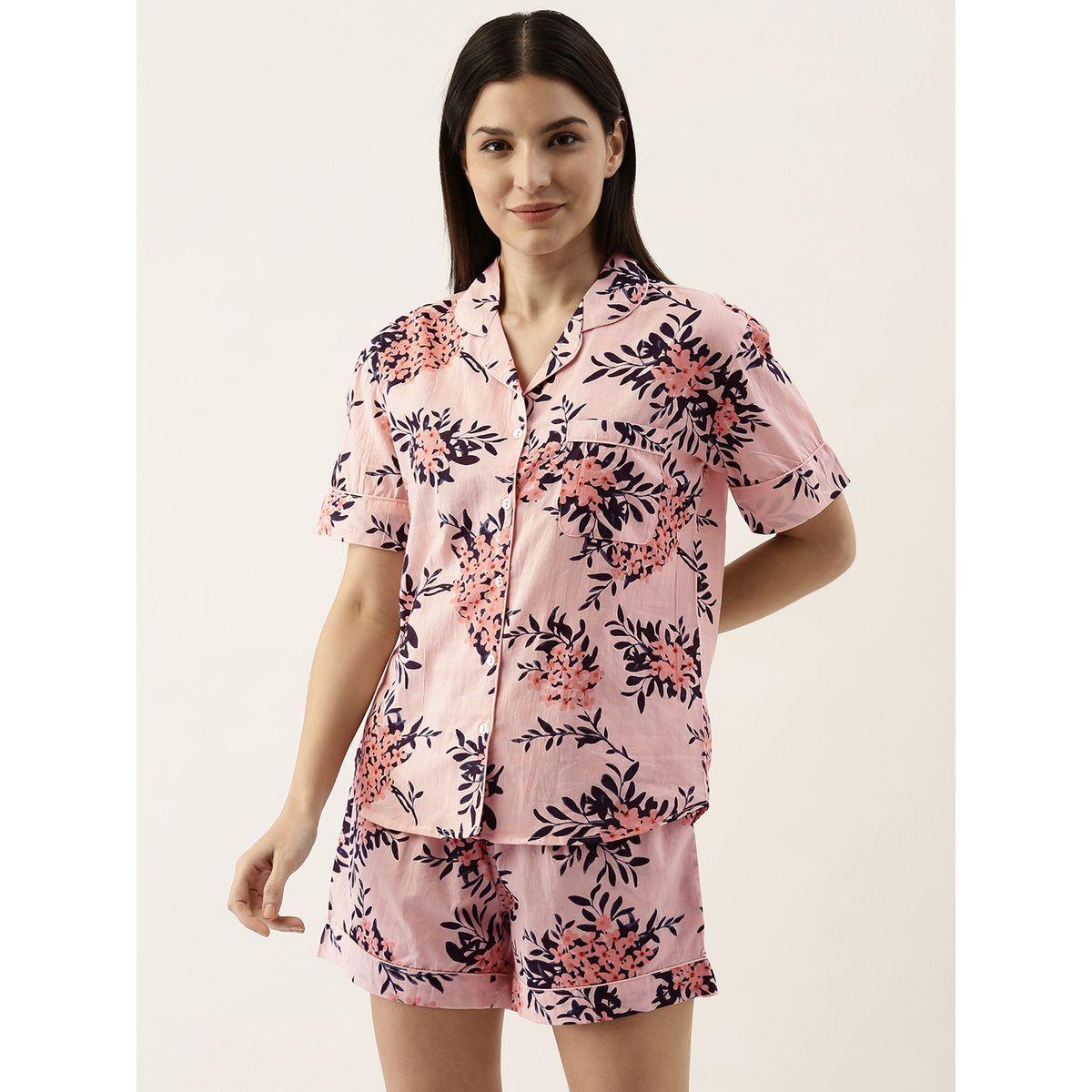 مجموعة من ( شورت + بلوزة ) سانسكريتي هومز × ستايلي-women-clothing-nightwear-pyjamas-shortsets-image-1