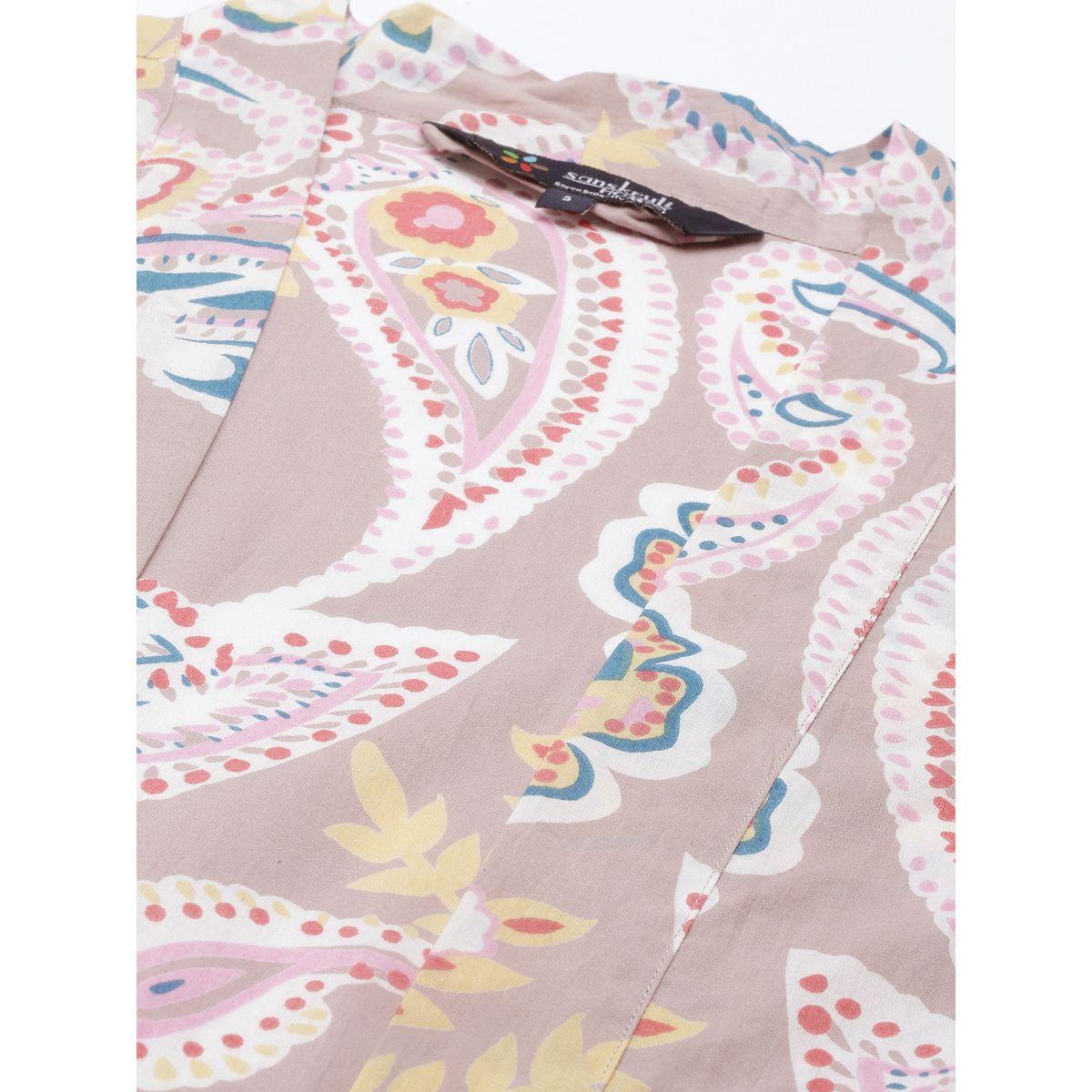 Sanskrutihomes X Styli Pack of 3 - Paisley Print Cotton Cami, Robe & Shorts-women-clothing-nightwear-pyjamas-shortsets-image-2
