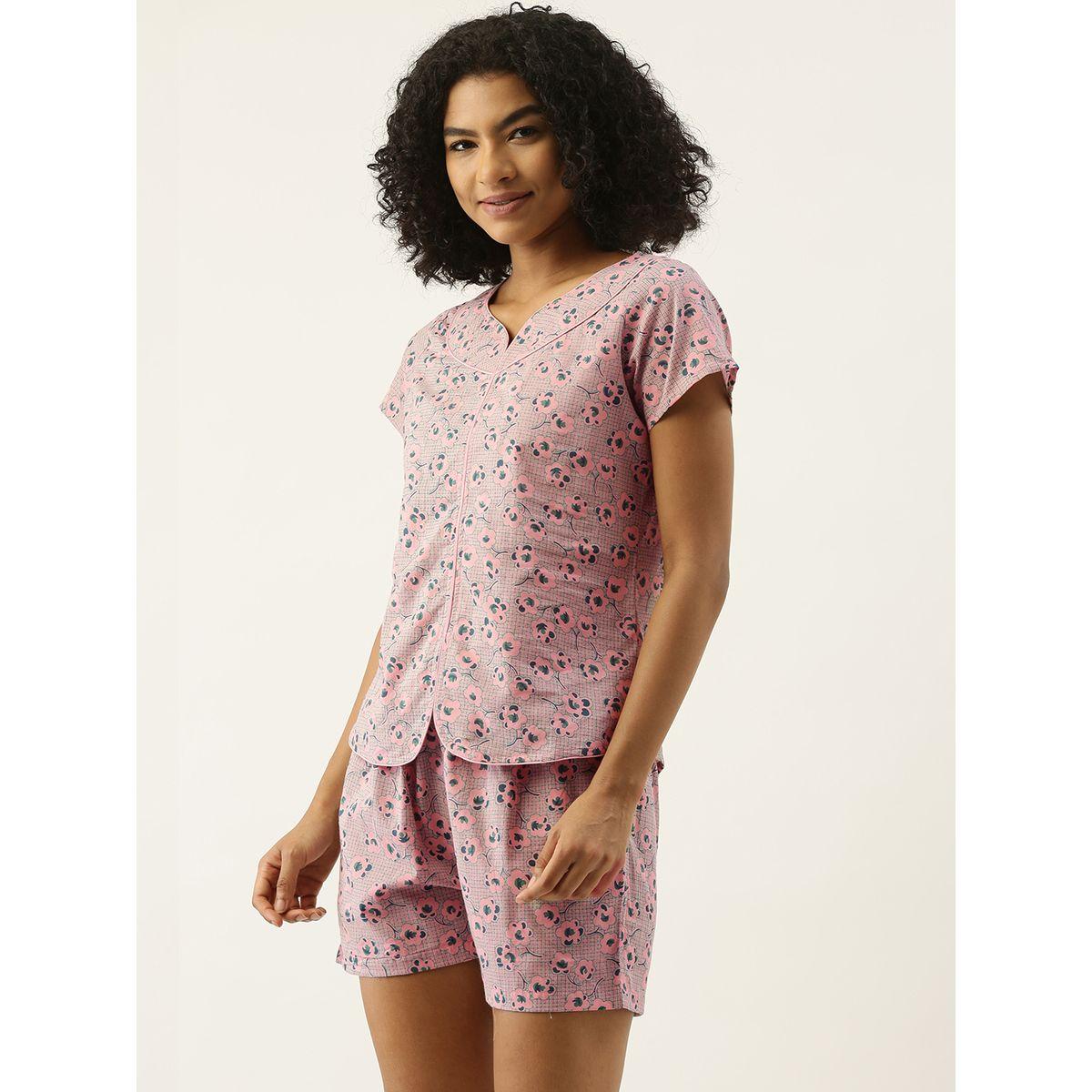 Sanskrutihomes X Styli Floral Print Cotton Top & Shorts Set-women-clothing-nightwear-pyjamas-shortsets-image-1