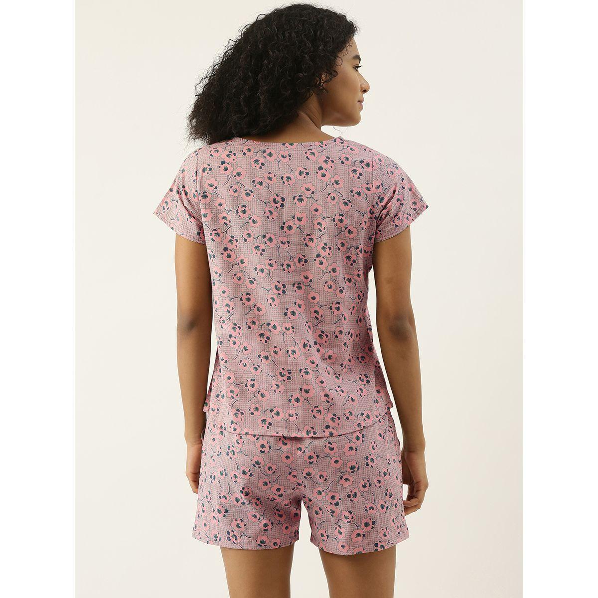 Sanskrutihomes X Styli Floral Print Cotton Top & Shorts Set-women-clothing-nightwear-pyjamas-shortsets-image-2
