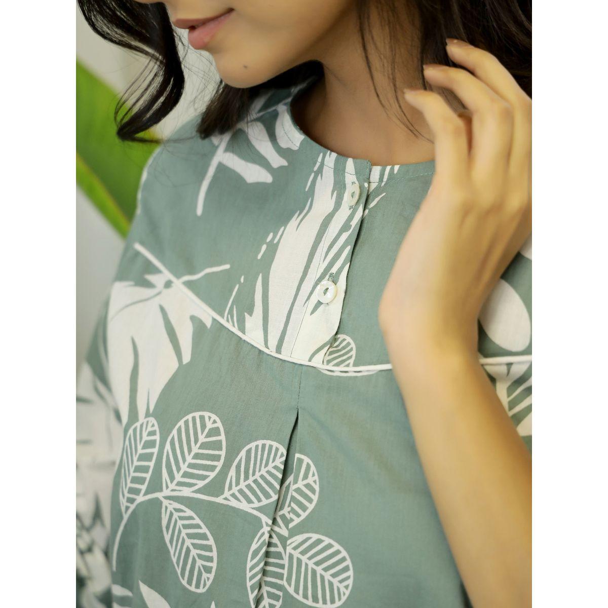 Sanskrutihomes X Styli Tropical Print Cotton Top & Pyjama Set-women-clothing-nightwear-pyjamas-longsets-image-6