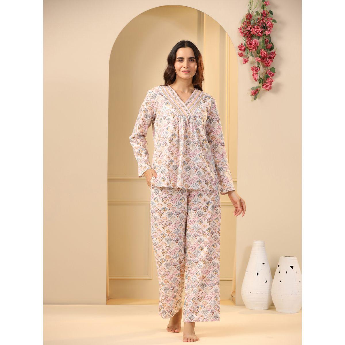 طقم بيجاما من ( بلوزة + بنطال ) سانسكريتي هومز × ستايلي-women-clothing-nightwear-pyjamas-longsets-image-3