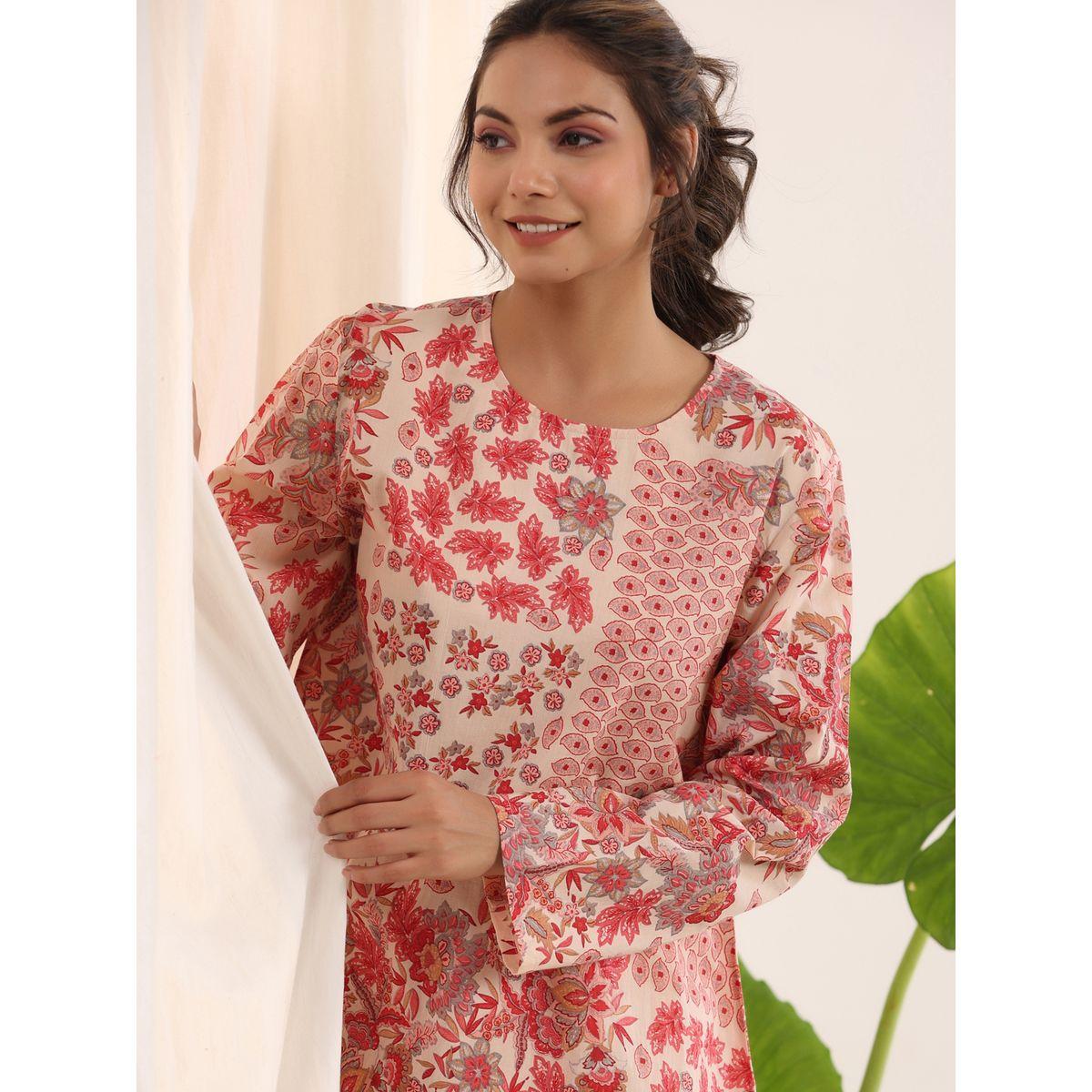 Sanskrutihomes X Styli  Floral Print Longline Top & Pants Set-women-clothing-coordsets-image-10