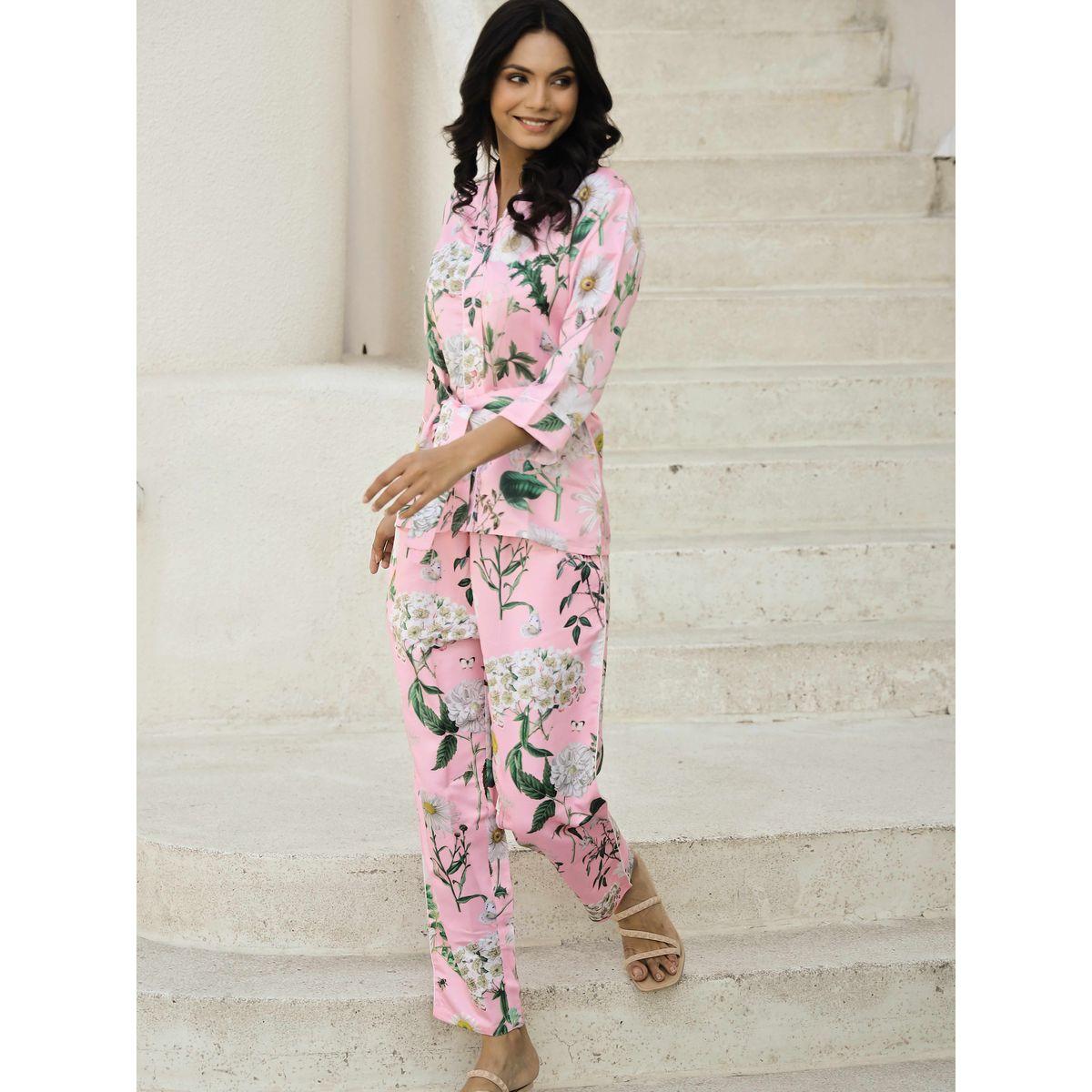 Sanskrutihomes X Styli Floral Print Tie Belt Top & Trouser Co-Ords-women-clothing-coordsets-image-1