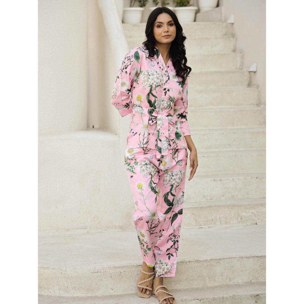Sanskrutihomes X Styli Floral Print Tie Belt Top & Trouser Co-Ords-women-clothing-coordsets-image-3