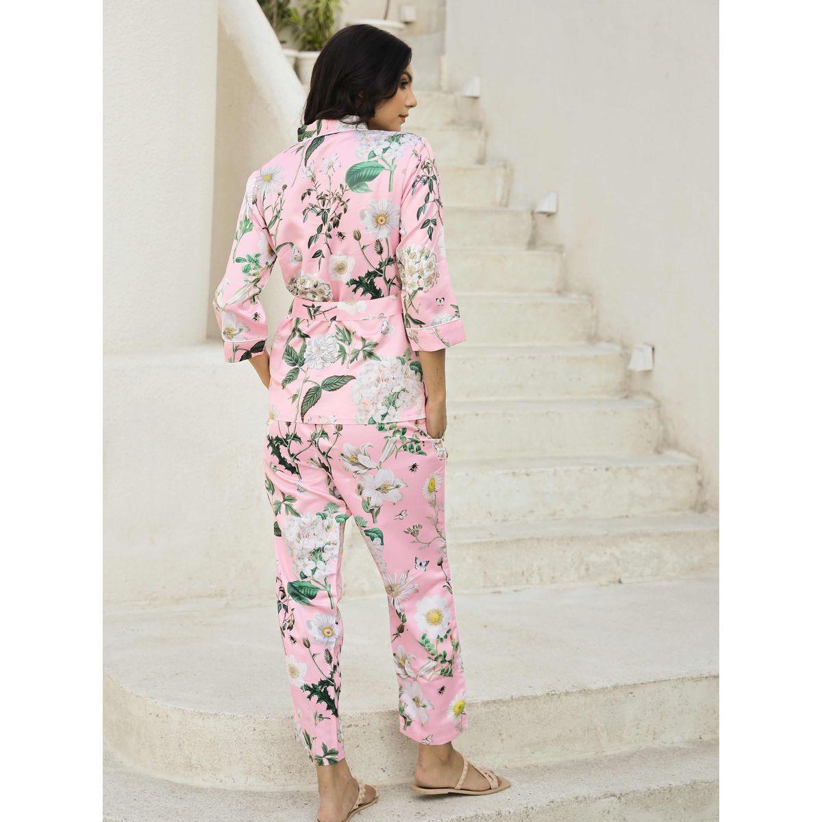 Sanskrutihomes X Styli Floral Print Tie Belt Top & Trouser Co-Ords-women-clothing-coordsets-image-7