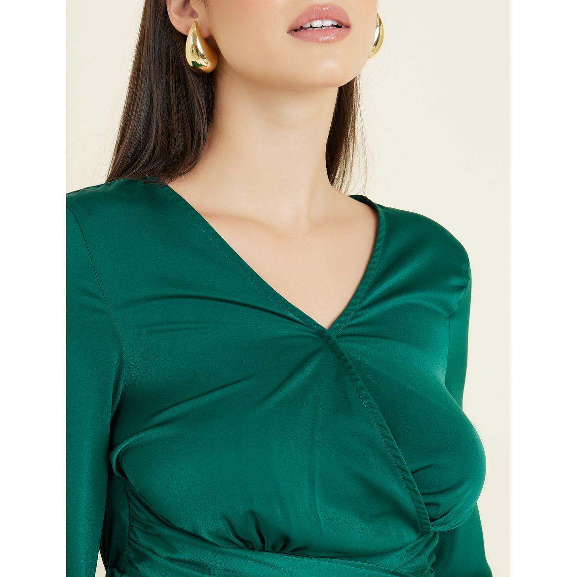 Styli Satin A-Line Midi Dress with Tie Waist Detail-women-clothing-dresses-image-3