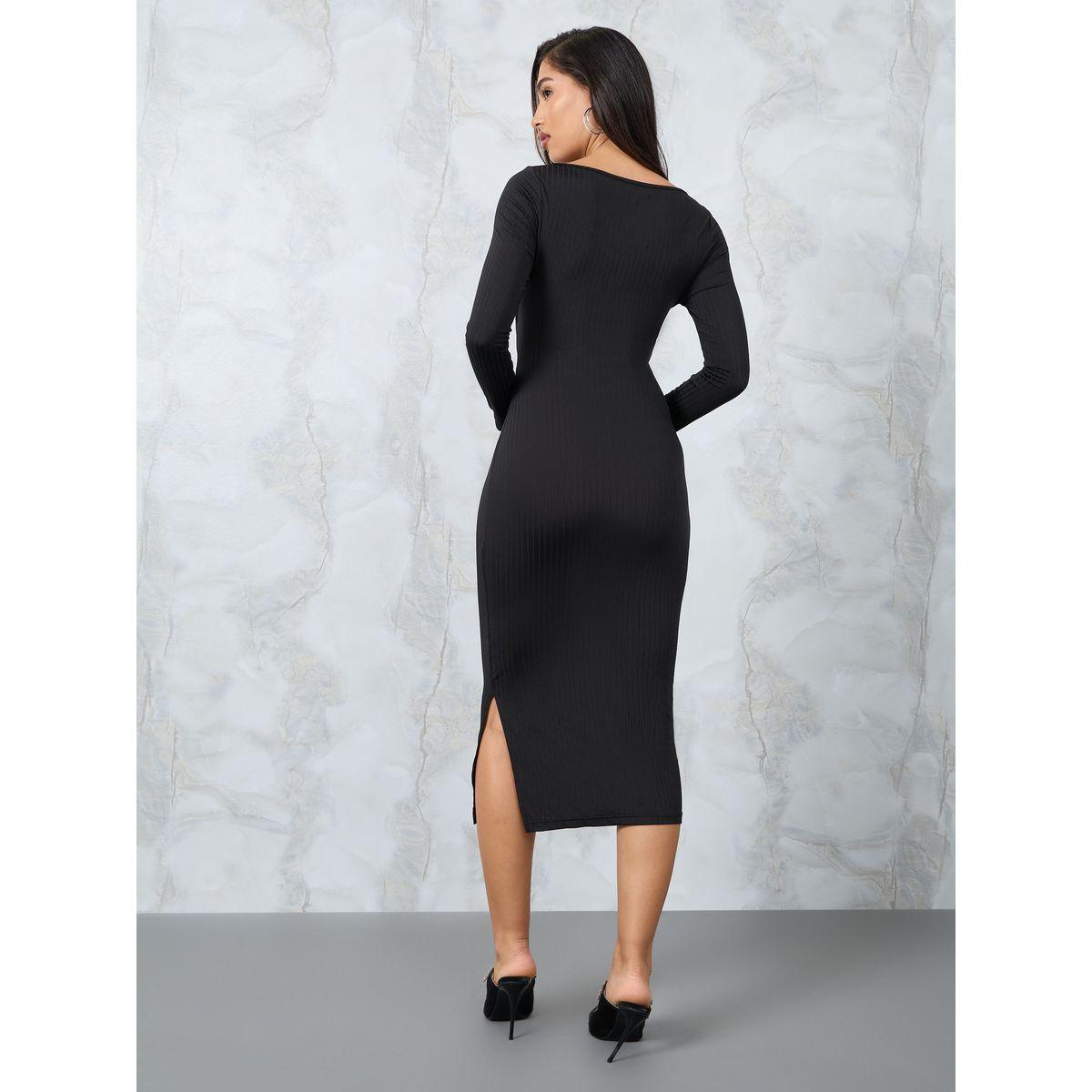 فستان محبوك بياقة على شكل قلب-women-clothing-dresses-image-4