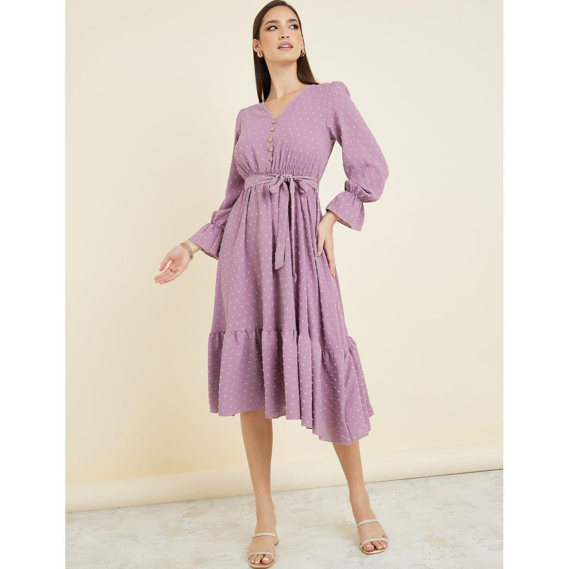فستان ميدي مع حزام خصر-women-clothing-dresses-image-1