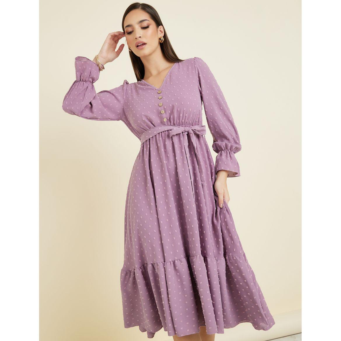 فستان ميدي مع حزام خصر-women-clothing-dresses-image-2