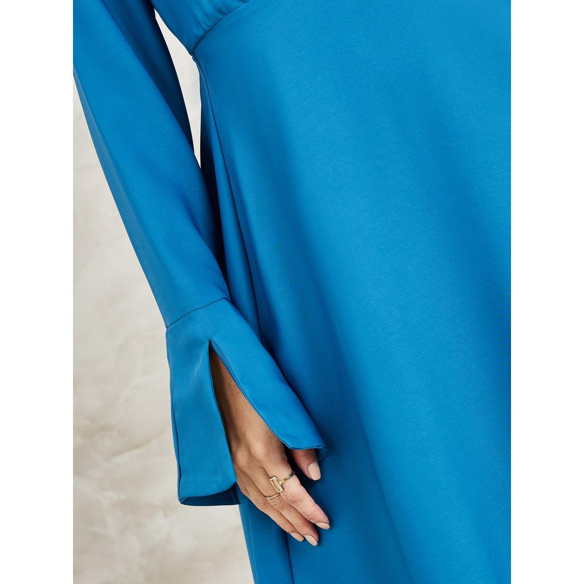 فستان ميدي سادة بنمط لف-women-clothing-dresses-image-3