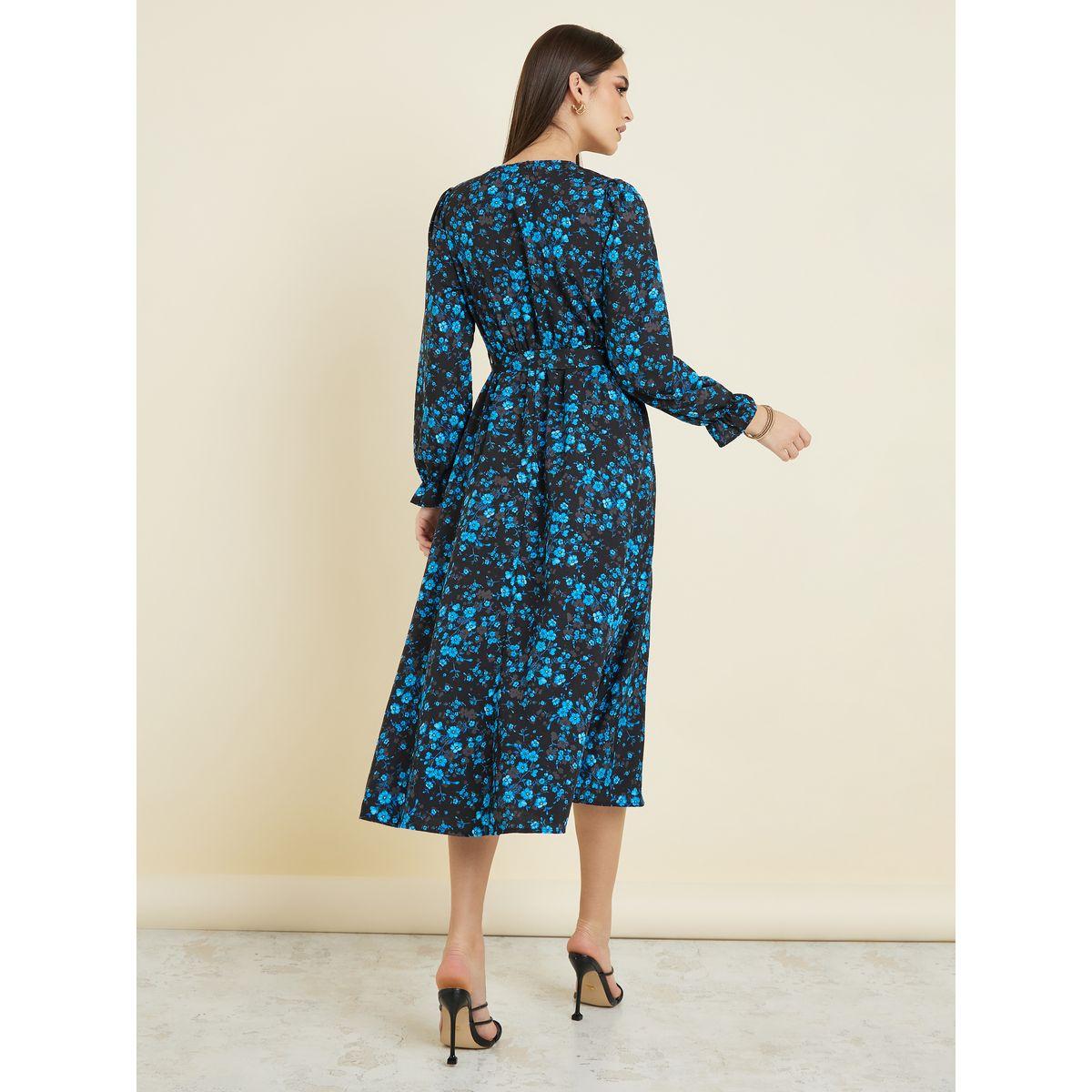 فستان ميدي مطبع بطبعة زهور-women-clothing-dresses-image-4