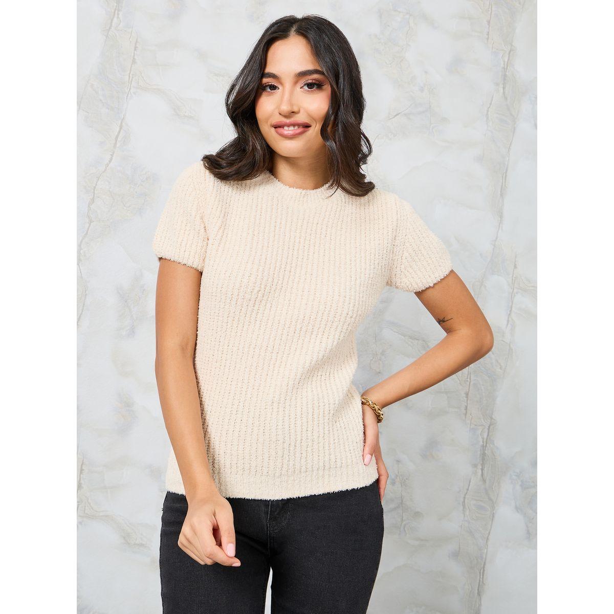 بلوزة محبوكة بأكمام قصيرة-women-clothing-shirtsandblouses-blouses-image-3