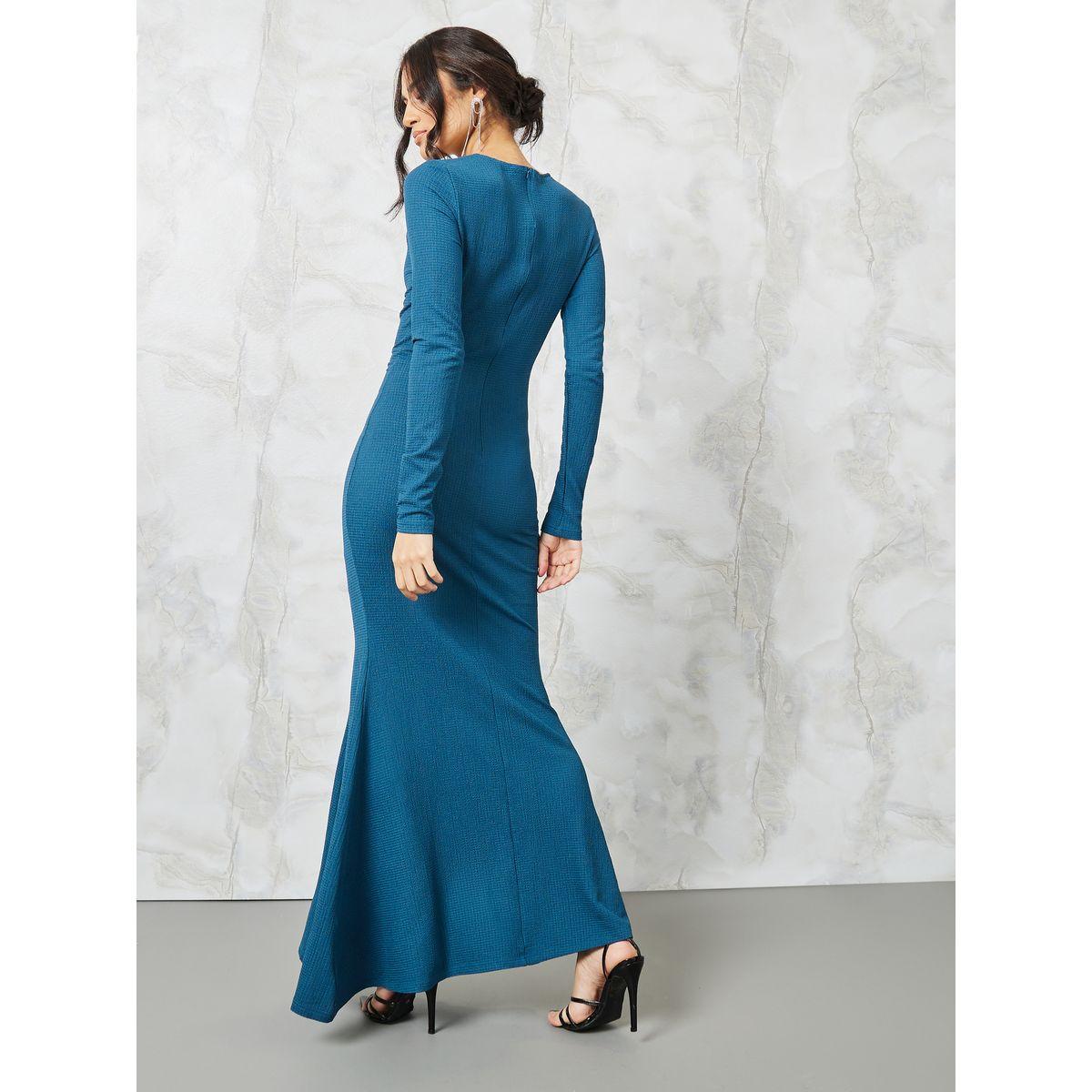 Styli Square Neck Textured Sheath Maxi Dress-women-clothing-dresses-image-4