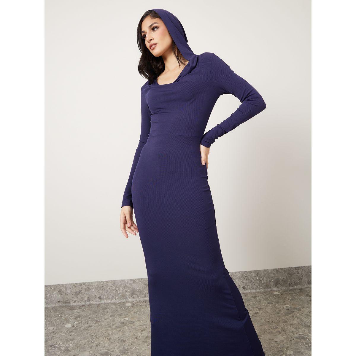 فستان بياقة منسدلة بنمط هودي-women-clothing-dresses-image-2