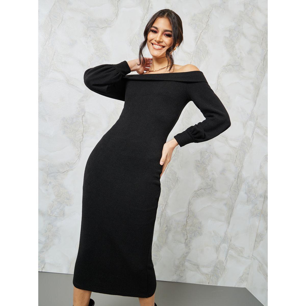 فستان ميدي بأكتاف مكشوفة-women-clothing-dresses-image-2