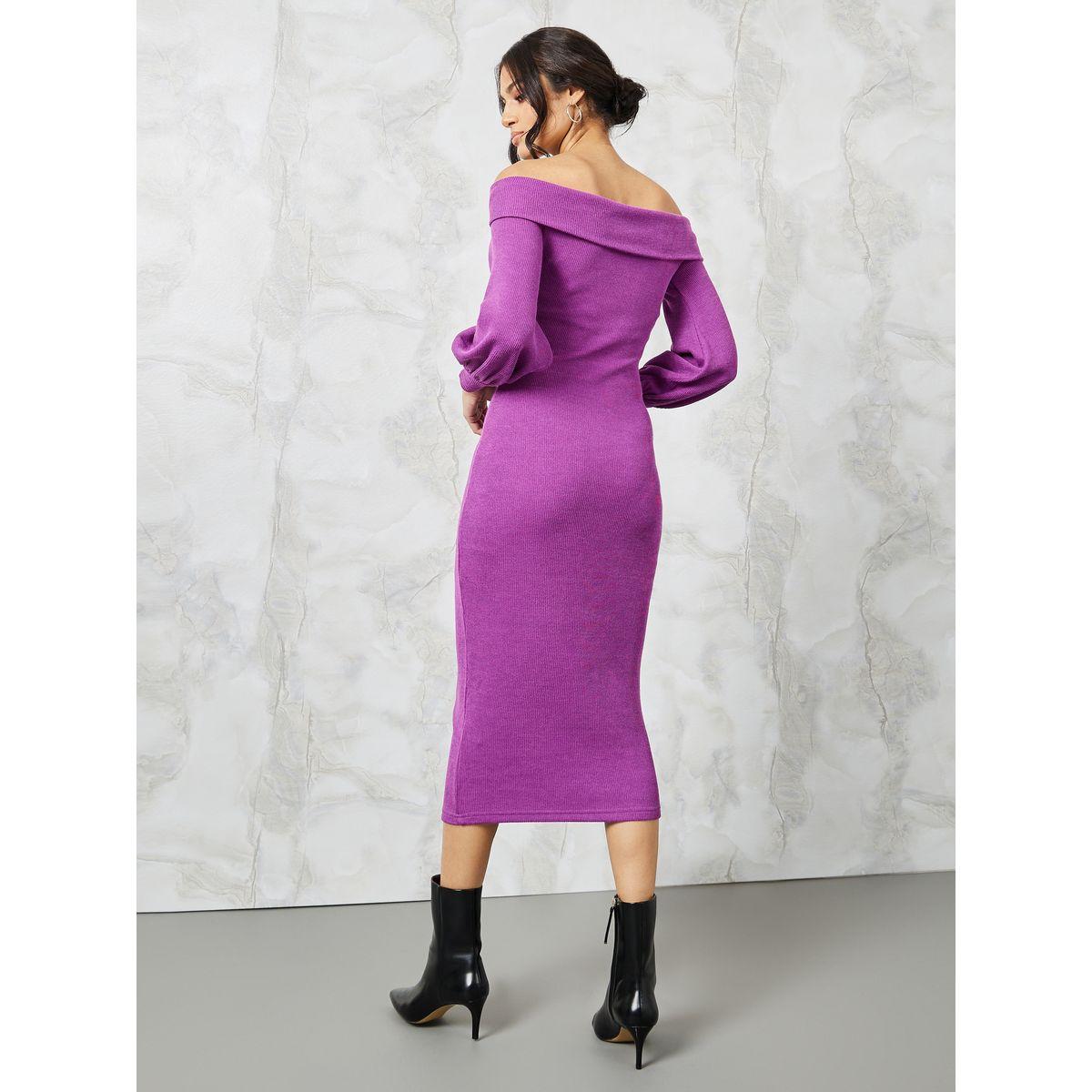 فستان ميدي بأكتاف مكشوفة-women-clothing-dresses-image-4