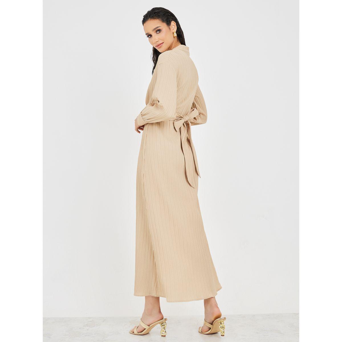 فستان طويل بنمط لف وحزام-women-clothing-dresses-image-4