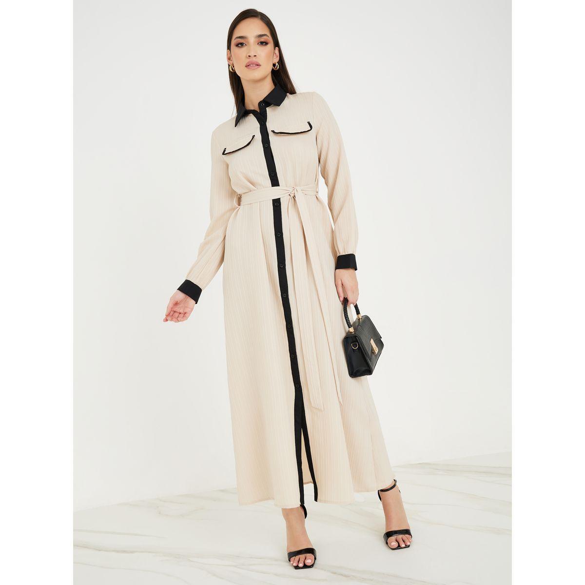 فستان طويل بتفاصيل بارزة الملمس-women-clothing-dresses-image-1