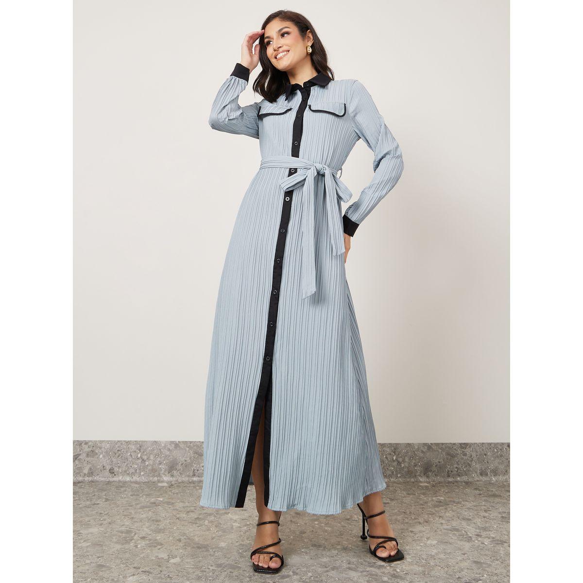 فستان طويل بتفاصيل بارزة الملمس-women-clothing-dresses-image-1