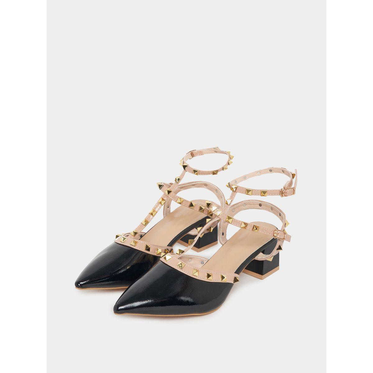 Styli Studded Strappy Block Heel Pumps-women-shoes-heels-image-3