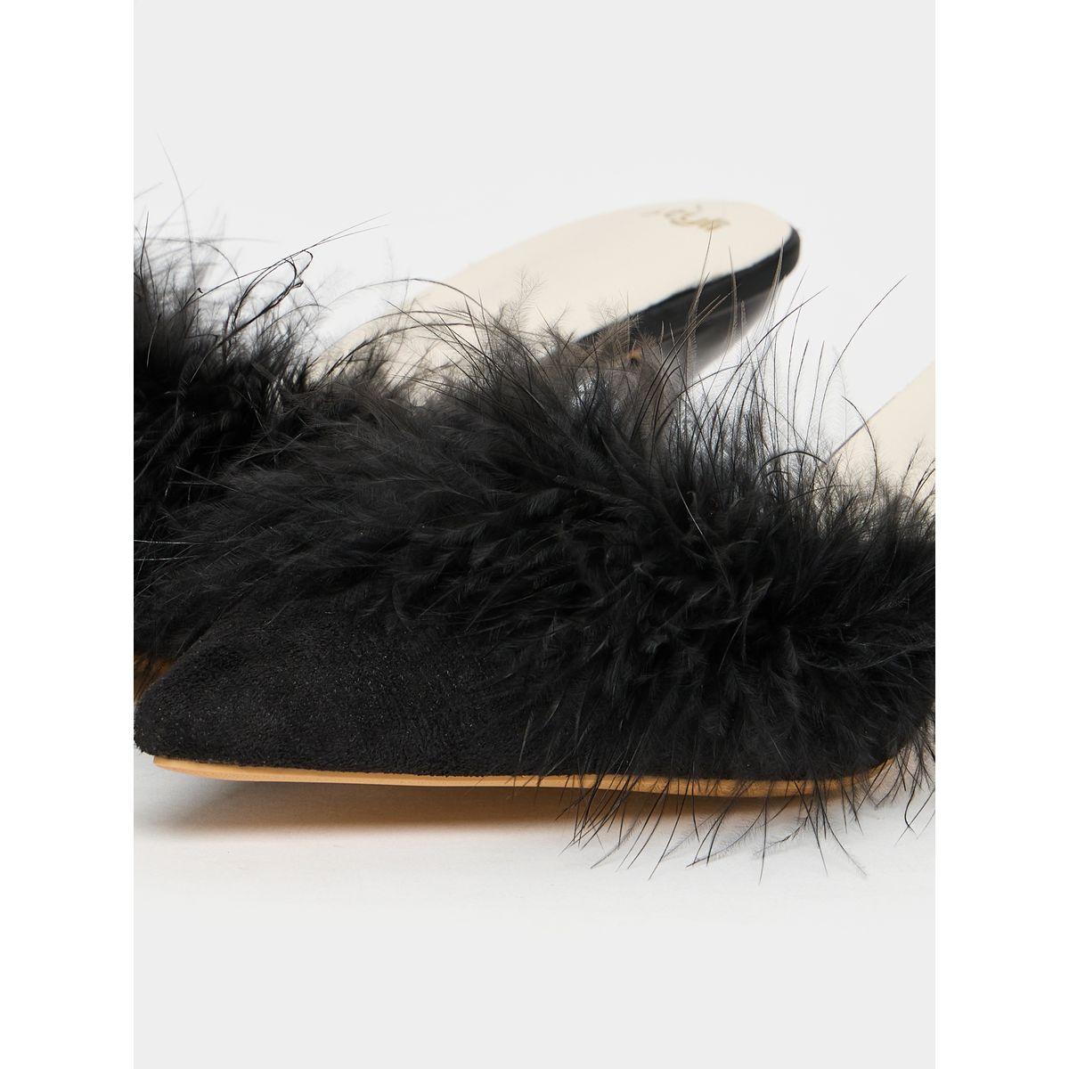 Styli Faux Fur Trim Pointed Toe Heeled Sandals-women-shoes-heels-image-5