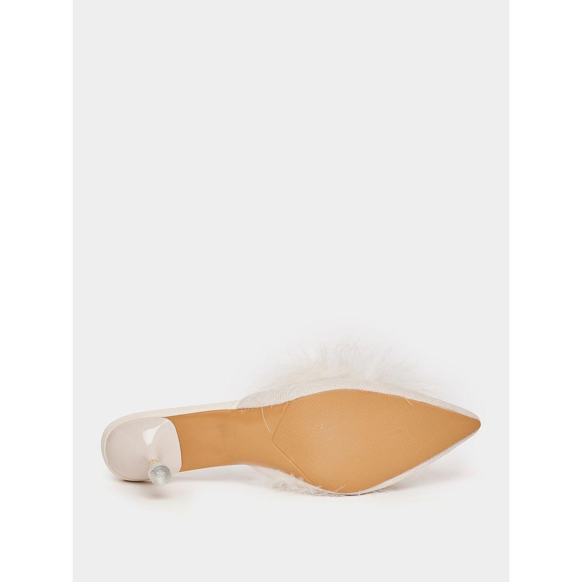 Styli Faux Feather Trim Pointed Toe Heel Sandals-women-shoes-heels-image-6