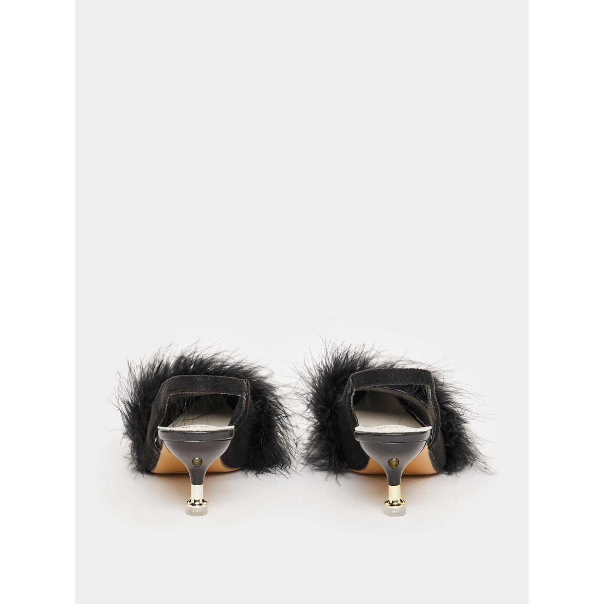 Styli Faux Feather Sling Back Heel Sandals-women-shoes-heels-image-3