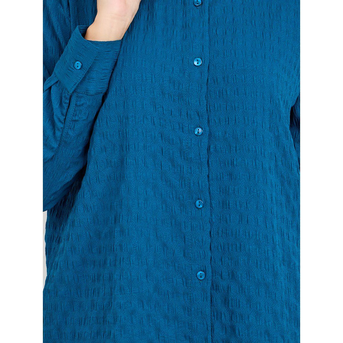 Styli Elevate Oversized Textured Button Front Shirt & Pants Co-Ord-women-clothing-coordsets-image-4