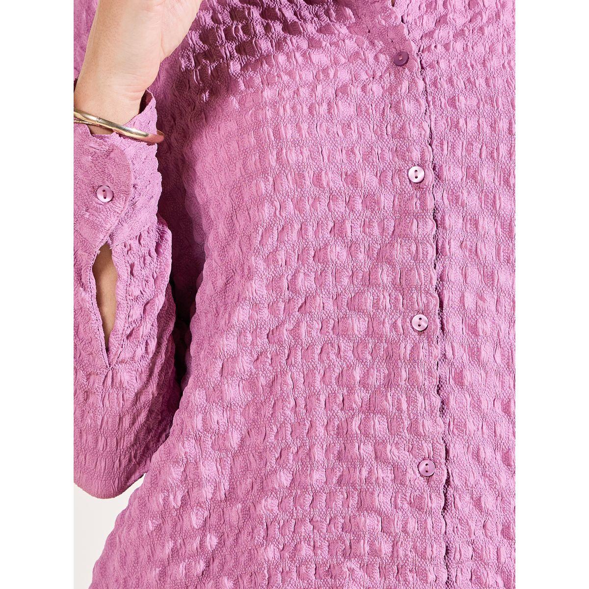 Styli Elevate Oversized Textured Button Front Shirt & Pants Co-Ord-women-clothing-coordsets-image-5