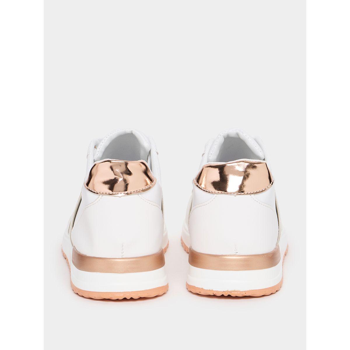 Styli Metallic Trim Lace Up Casual Sneakers-women-shoes-sneakers-image-3