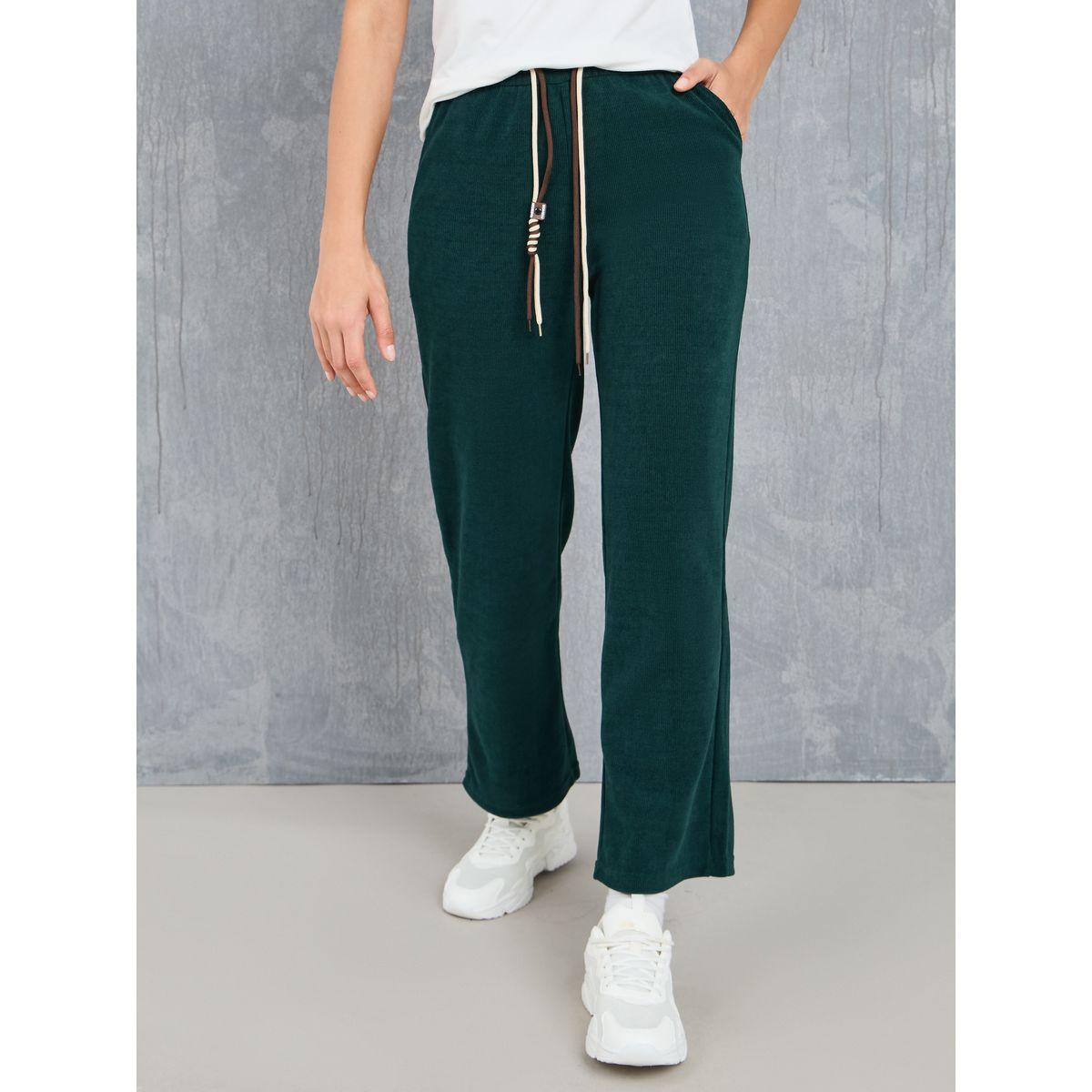 Styli Drawstring Waist Straight Leg Corduroy Pants-women-clothing-bottoms-trousers-image-1