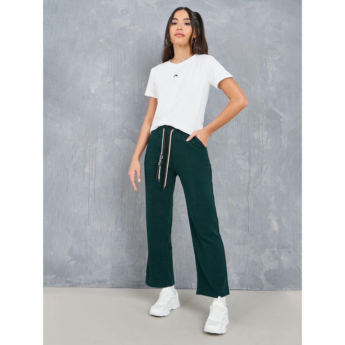 Styli Drawstring Waist Straight Leg Corduroy Pants-women-clothing-bottoms-trousers-image-2