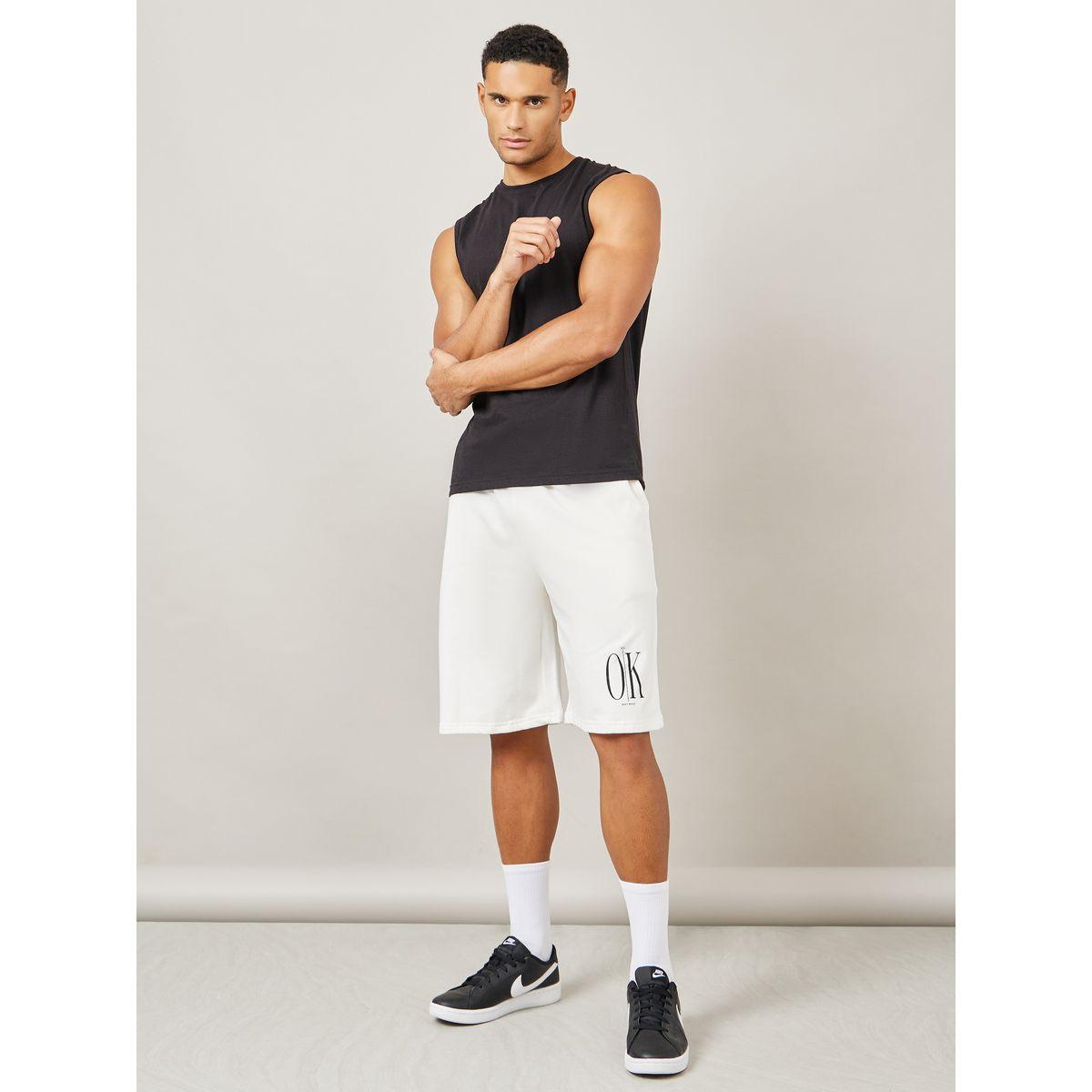 Styli Placement Print Oversized Fleece Shorts-men-clothing-bottoms-shorts-image-1