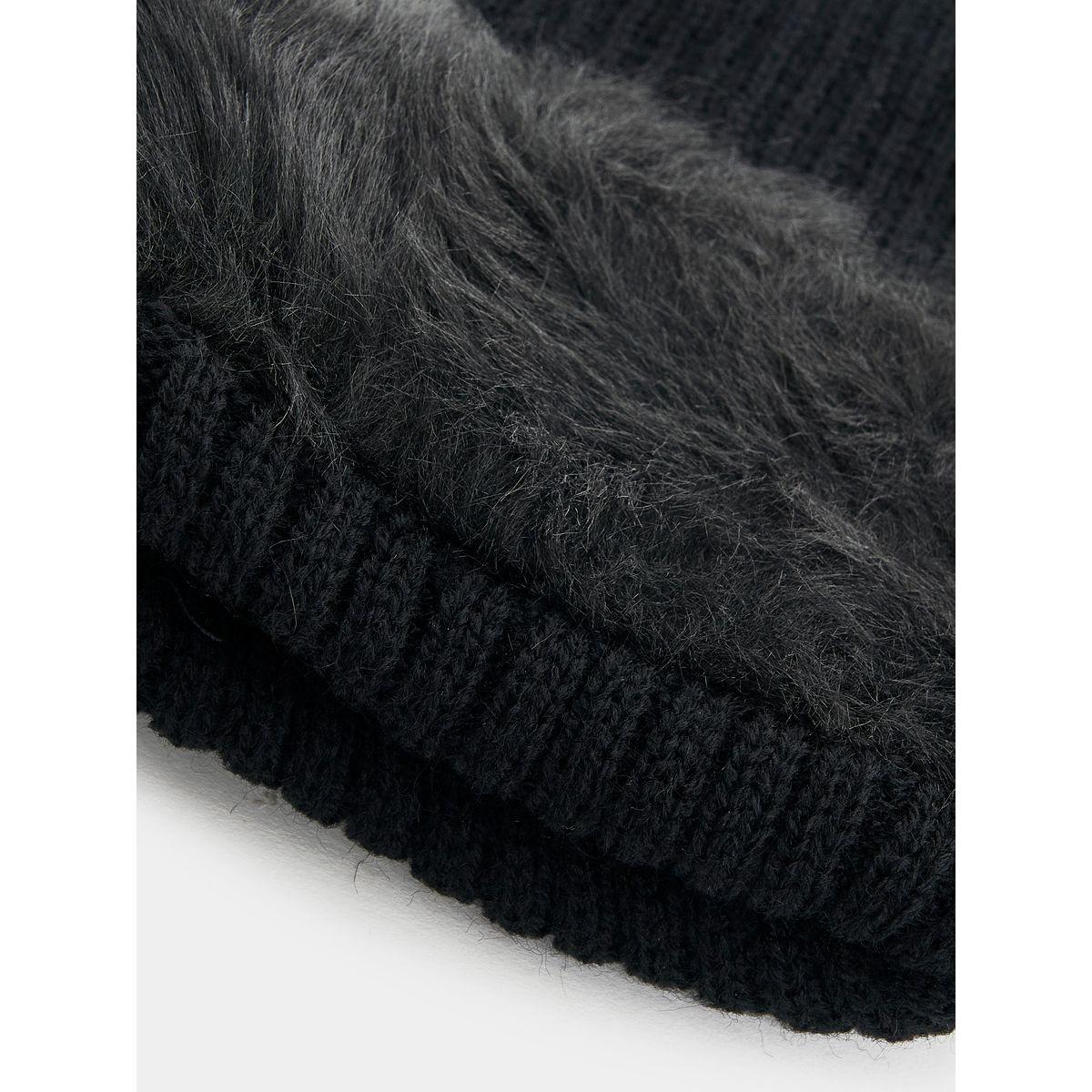Styli Faux Fur Trim Textured Leg Warmer-women-socksandstockings-image-2