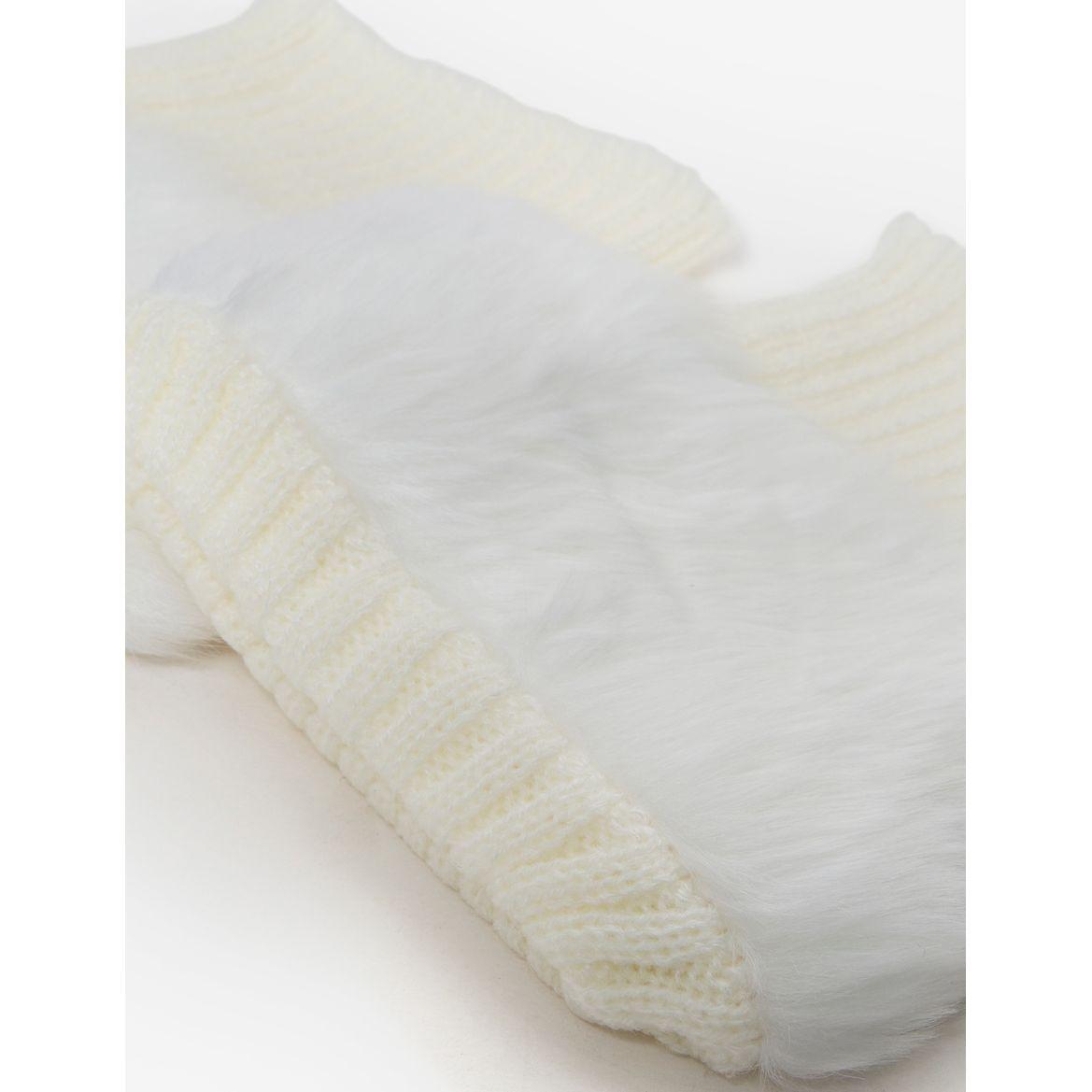 Styli Faux Fur Trim Textured Leg Warmer-women-socksandstockings-image-3