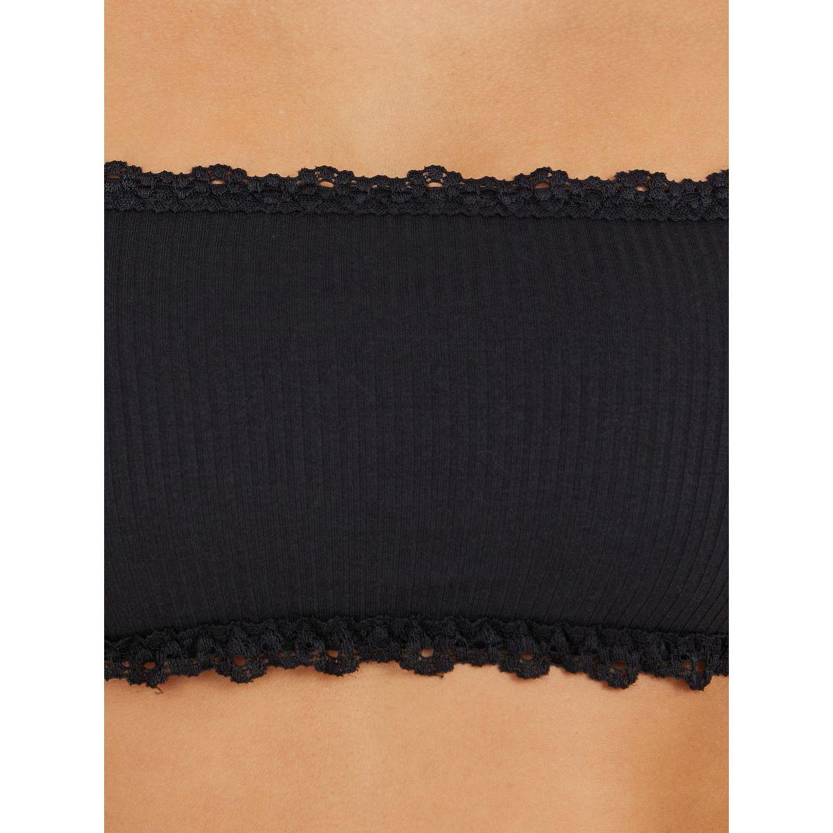 Styli Pack of 2- Lace Trim Ribbed Padded Bandeau-women-clothing-lingerie-bras-image-3