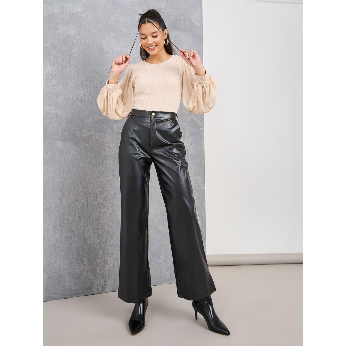 Styli Textured Pleated Sleeve Round Neck Top-women-clothing-shirtsandblouses-blouses-image-2