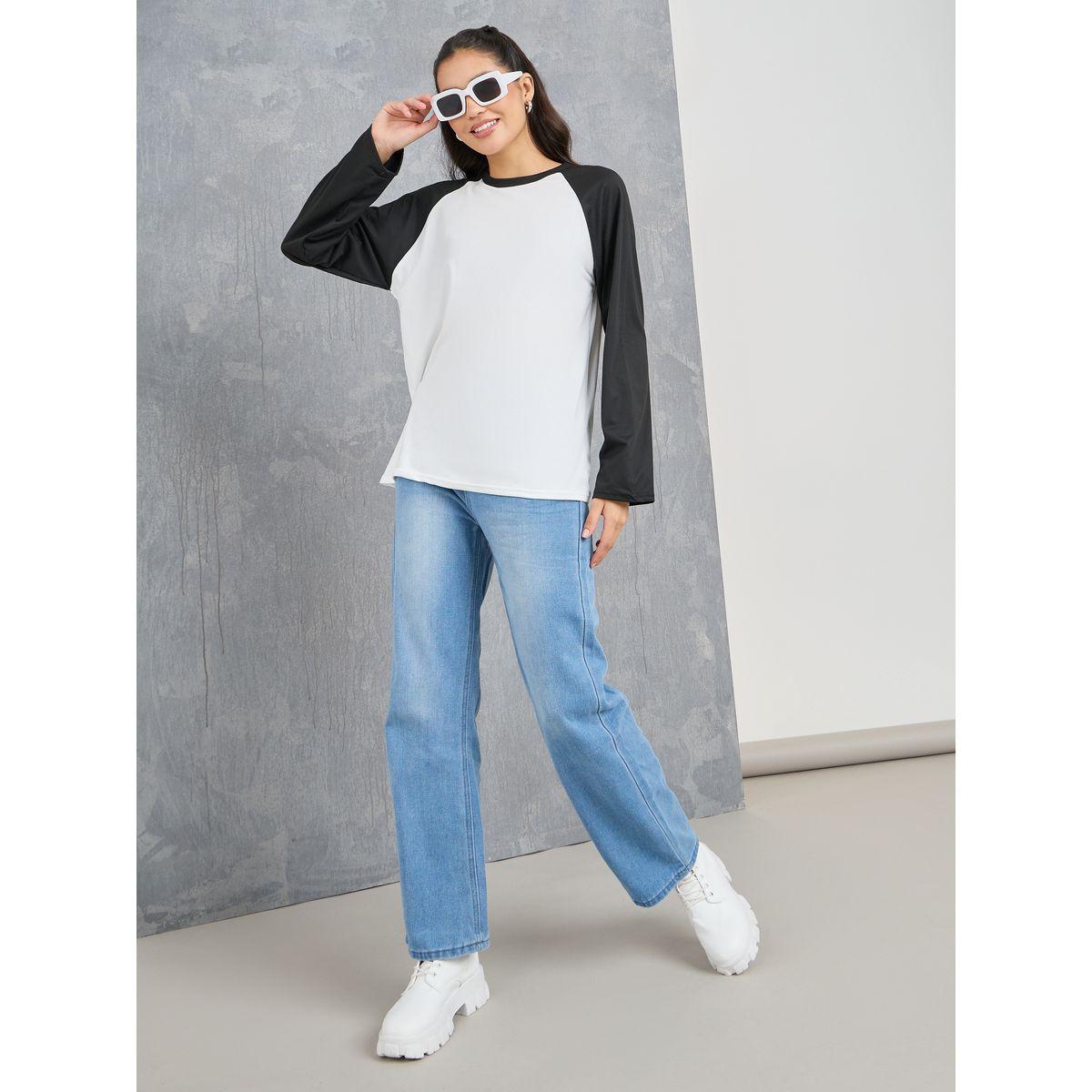 Styli Colorblock Raglan Sleeve T-Shirt-women-clothing-tshirts-image-2